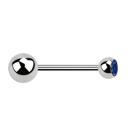 Micro bilanciere argento con sfera e cristallo blu scuro