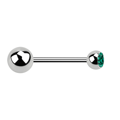 Micro Barbell argent avec boule et boule de cristal turquoise