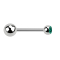Micro Barbell argent avec boule et boule de cristal turquoise