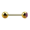Micro barbell gold-plated with ball and balls crystal pink
