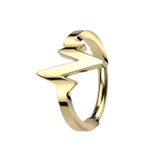 Micro segment ring hinged gold-plated heartbeat