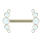 Threadless barbell, gold-plated front, five white opals