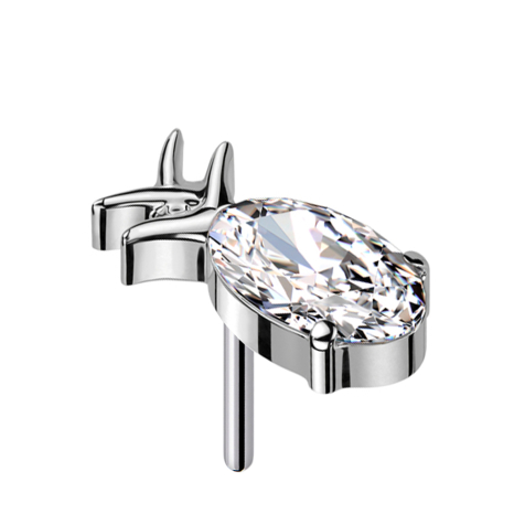 Threadless Ananas argent cristal argent