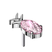 Threadless Ananas silber Kristall pink