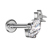 Micro Labret filettatura interna argento Ananas argento...