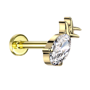 Micro Labret filettatura interna placcato oro Ananas...