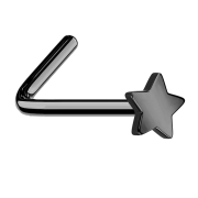 Orecchino a bottone angolato nero con stella