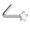 Angled silver nose stud with star