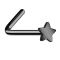 Angled black nose stud with star