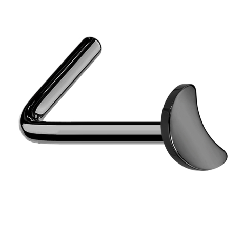 Clou doreille coudé noir avec lune