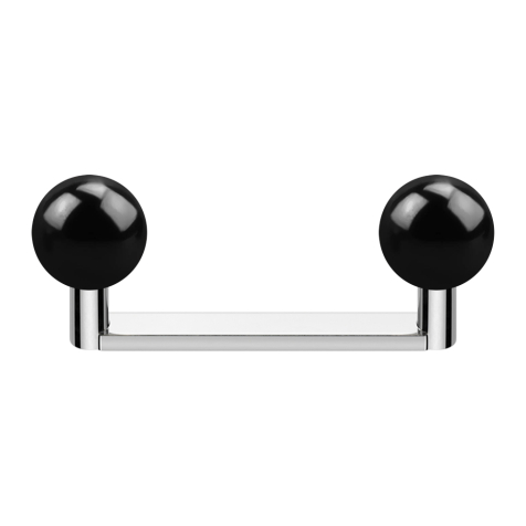 Surface barbell flat internal thread silver with two balls black