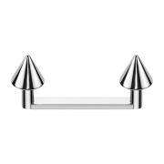 Surface barbell, flat, internal thread, silver, with two...