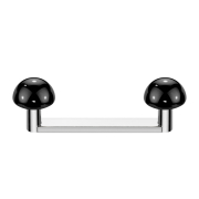 Surface barbell, flat, internal thread, silver with two...