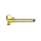 Micro threadless labret rod heart gold-plated