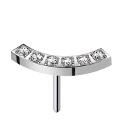 Threadless silber gebogen sechs Kristall silber