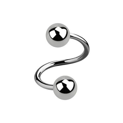 Micro spiral silver with two balls