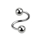 Micro spiral silver with two balls