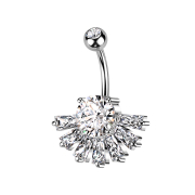 Banana silver with ball crystal silver and fan crystals...