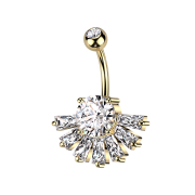 Banane dorée avec boule de cristal argentée...