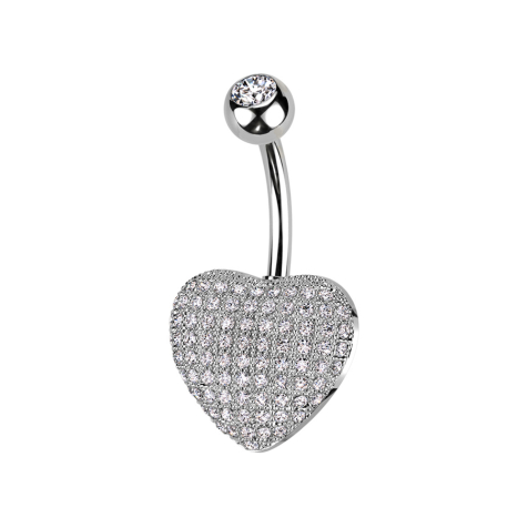 Banana dargento con cristalli a sfera dargento e cristalli a cuore 3D dargento