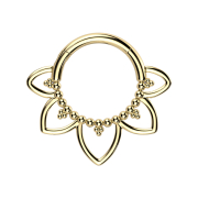 Micro segment ring hinged gold-plated beads filigree hearts