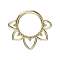 Micro segment ring, foldable, gold-plated, balls, filigree hearts