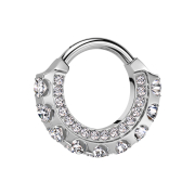 Micro segment ring hinged silver front and side large...