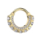 Micro segment ring hinged gold-plated front and side large silver crystals
