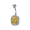 Banana silver with ball crystal silver and large crystal yellow