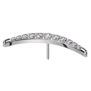 Threadless Mondsichel silber mit Kristallen silber