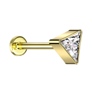 Micro Threadless Labret gold-plated triangle gold-plated...
