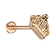 Micro labret sans filetage, couronne en or rose, or rose