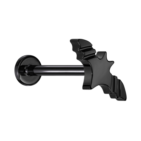 Micro Labret senza filettatura nero Pipistrello nero