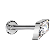 Micro Labret filettatura interna argento Diamante argento...