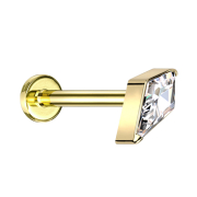 Micro Labret Innengewinde vergoldet Diamant vergoldet mit...