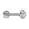 Micro Labret Internal Thread Silver Disc Rounded Silver Crystal Silver