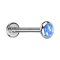 Micro Labret filetage intérieur argent disque arrondi argent opale bleue