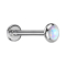 Micro Labret internal thread silver Disc rounded silver Opal white