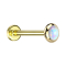 Micro Labret Internal Thread Gold-Plated Disc Rounded Gold-Plated Opal White