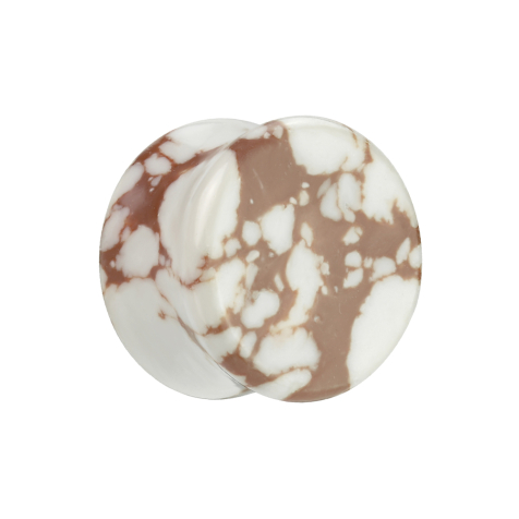 Flared plug white with brown pattern