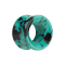 Flared tunnel turquoise with black pattern
