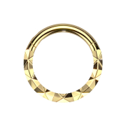 Micro segment ring hinged gold-plated front X faceted