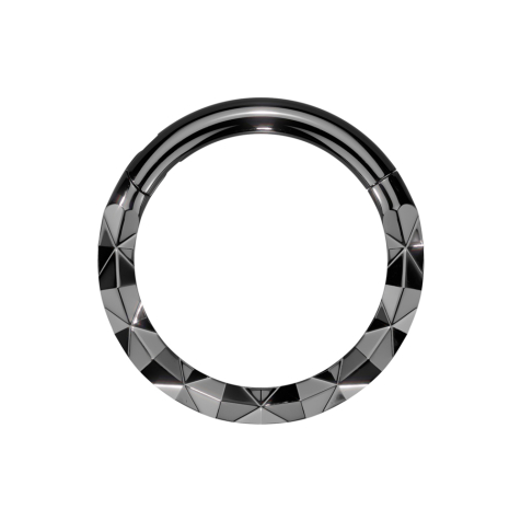 Micro anneau segment pliable noir front X facetté