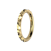 Micro segment ring hinged gold-plated X faceted