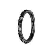 Micro segment ring hinged black X faceted
