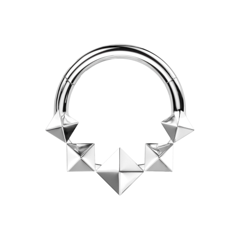 Micro Segmentring klappbar silber fünf 3D Diamanten