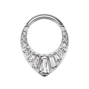 Anello micro segmentato pieghevole argento con cristalli...