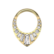 Anello micro segmentato pieghevole placcato oro con...