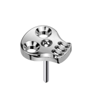 Threadless hollow skull silver