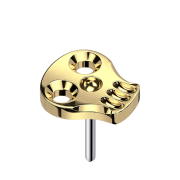 Threadless hollow skull, gold-plated